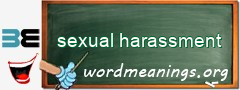 WordMeaning blackboard for sexual harassment